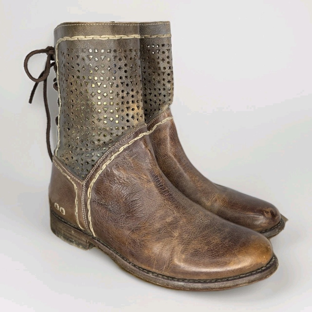 Bed Stu Cobbler Cheshire Leather Boots Wmn 9 Brown Taupe Distressed Boho Artisan